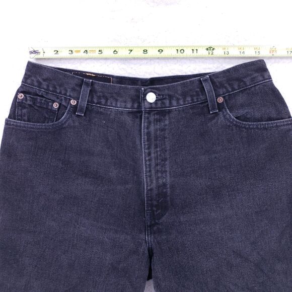 Levis 550 Jean Shorts Womens Size 16 Black Mid Rise 90s Straight VTG Y2K - Picture 2 of 9